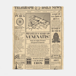 Alte Zeitung vintage. Retro-Zeitungspapier mit Tex Fleecedecke