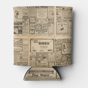Alte Zeitung: Vintager Hintergrund. Dosenkühler