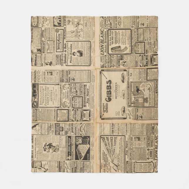 Alte Zeitung: Vintager Hintergrund. Fleecedecke (Vorderseite)