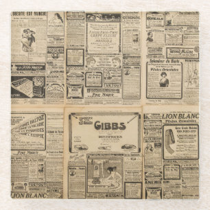 Alte Zeitung: Vintager Hintergrund. Glasuntersetzer