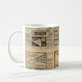 Alte Zeitung: Vintager Hintergrund. Kaffeetasse
