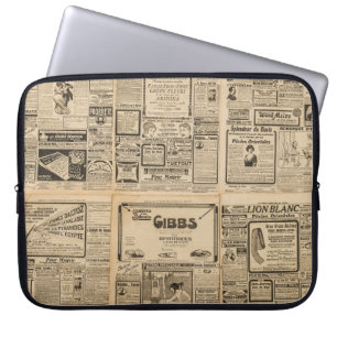 Alte Zeitung: Vintager Hintergrund. Laptopschutzhülle