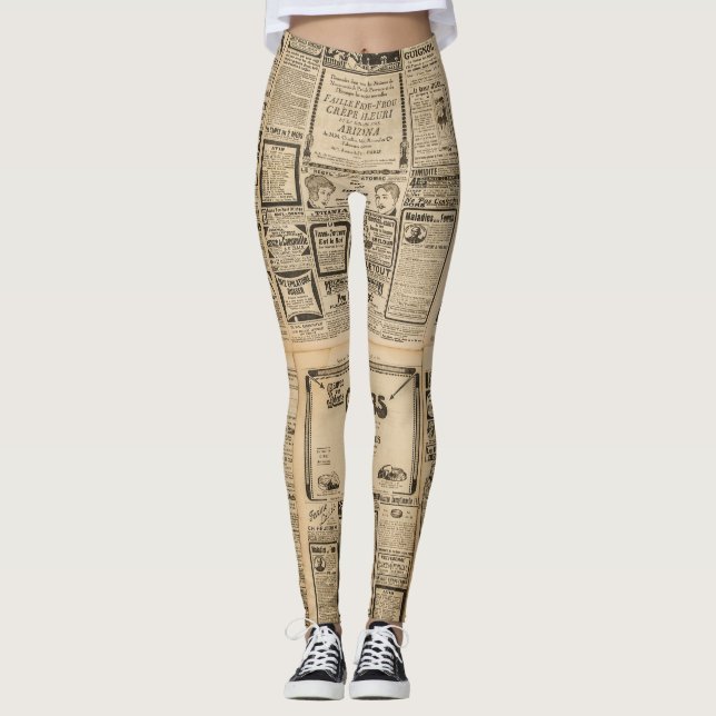 Alte Zeitung: Vintager Hintergrund. Leggings (Vorderseite)