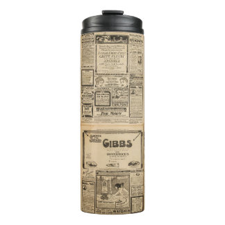 Alte Zeitung: Vintager Hintergrund. Thermosbecher