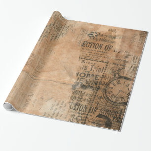 Alte zerrissene Vintage-Zeitung Eins Geschenkpapier