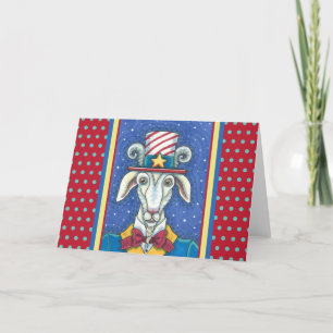 ALTE ZIEGELUNKEL SAM, FARM PATRIOTIC BILLYGOAT FEIERTAGSKARTE