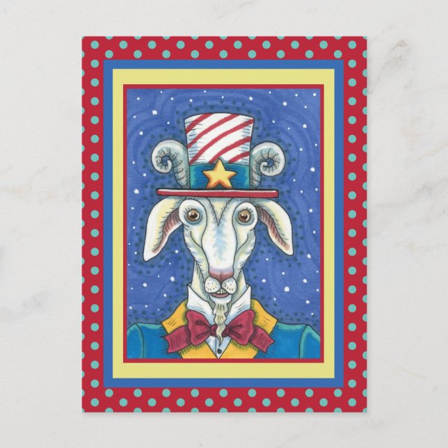 ALTE ZIEGELUNKEL SAM, FARM PATRIOTIC BILLYGOAT POSTKARTE (Vorderseite)