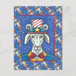 ALTE ZIEGELUNKEL SAM, FARM PATRIOTIC BILLYGOAT POSTKARTE