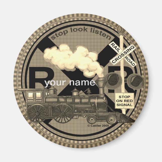 Alte Zug Magnet mit eigenem Namen  (Vorne)