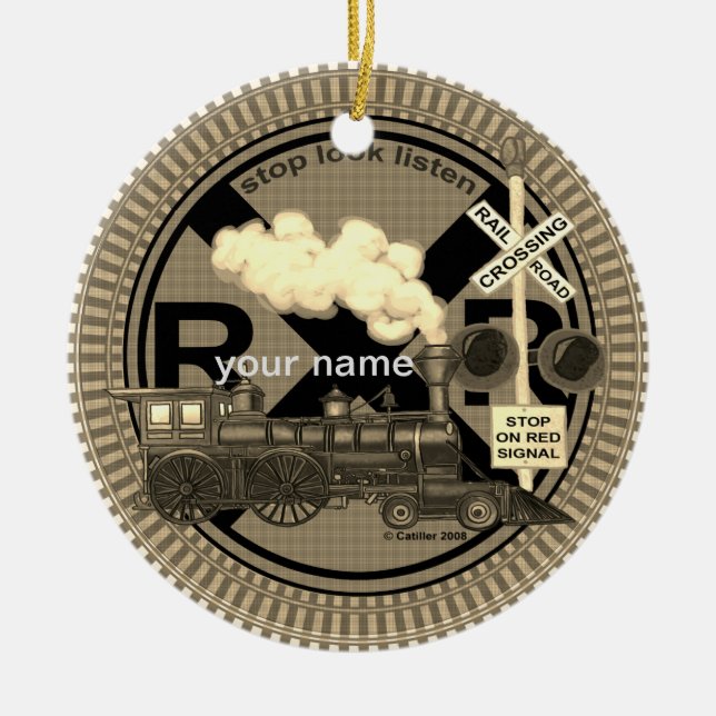 Alte Zug Namensschmuck Keramik Ornament (Vorne)