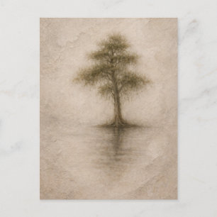 Alte Zypresse   Landschaftskunst   Postkarte