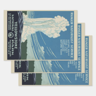 Altehrwürdiger Old Faithful im Yellowstone-Nationa Geschenkpapier Set