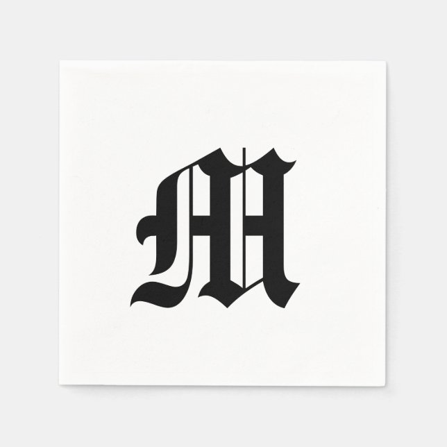 Altenglische Monogramm-Initiale  Serviette (Vorderseite)