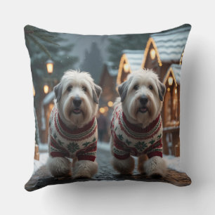 Altenglische Schäferhunde Weihnachten Schnee Urlau Kissen