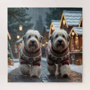Altenglische Schäferhunde Weihnachten Schnee Urlau Puzzle