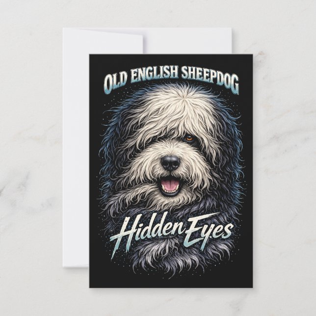 Altenglischer Schäferhund Dankeskarte (Vorderseite)
