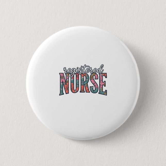 Altenpfleger-Blumen-Typografie-Shirt D Button (Vorderseite)