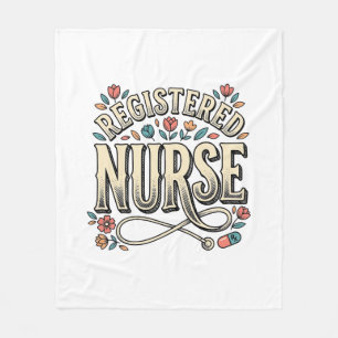 Altenpfleger-Blumen-Typografie-Shirt D Fleecedecke