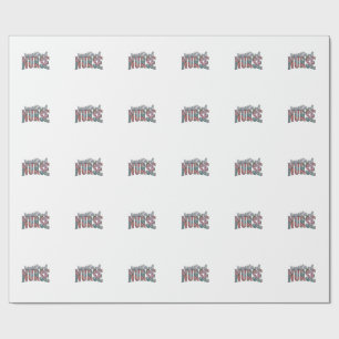 Altenpfleger-Blumen-Typografie-Shirt D Geschenkpapier