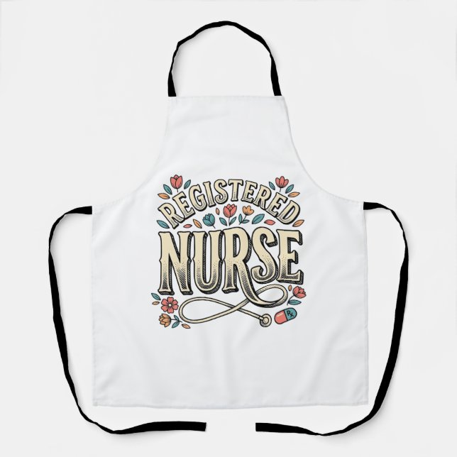 Altenpfleger-Blumen-Typografie-Shirt D Schürze (Vorderseite)