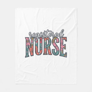 Altenpfleger-Shirt mit Vintage-Blumen-Typografie D Fleecedecke