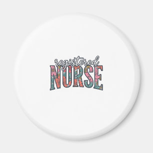 Altenpfleger-Shirt mit Vintage-Blumen-Typografie D Magnet