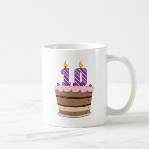 Alter 10 auf Geburtstagskuchen Tasse