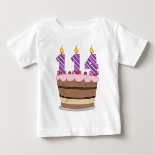 Alter 114 auf Geburtstagskuchen Baby T-shirt