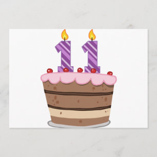 Alter 11 auf Geburtstagskuchen Karte