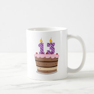 Alter 13 auf Geburtstagskuchen Tasse