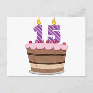 Alter 15 auf Geburtstagskuchen Postkarte