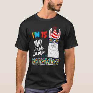 Alter 15 Jahre Geburt Llama Puzzle April Autismus T-Shirt