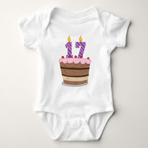 Alter 17 auf Geburtstagskuchen Baby Strampler