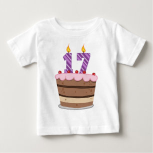 Alter 17 auf Geburtstagskuchen Baby T-shirt
