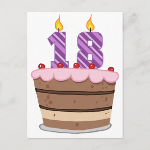 Alter 18 auf Geburtstagskuchen Postkarte