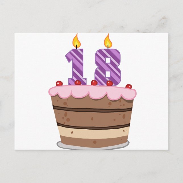 Alter 18 auf Geburtstagskuchen Postkarte (Vorderseite)