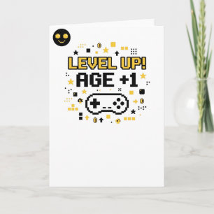 Alter +1 Level aufsteigen Lustiger Gaming-Geburt Karte