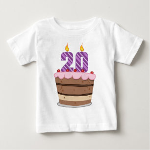 Alter 20 auf Geburtstagskuchen Baby T-shirt