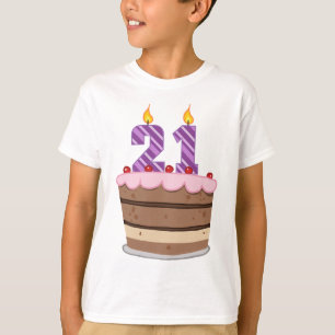 Alter 21 auf Geburtstagskuchen T-Shirt