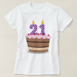 Alter 21 auf Geburtstagskuchen T-Shirt