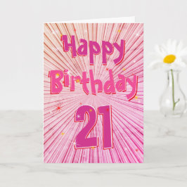 Alter 21 Spaß 3D Pink Candy 21. Geburtstag Karte
