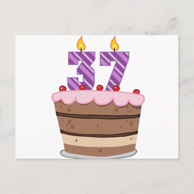 Alter 37 am Geburtstag Postkarte (Vorderseite)