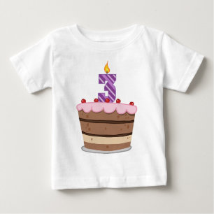 Alter 3 auf Geburtstags-Kuchen Baby T-shirt