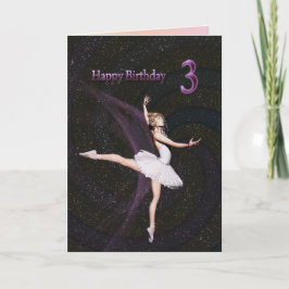 Alter 3, Ballerina Geburtstagskarte Karte