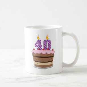 Alter 40 auf Geburtstagskuchen Tasse