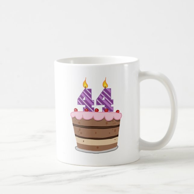 Alter 44 auf Geburtstagskuchen Tasse (Rechts)