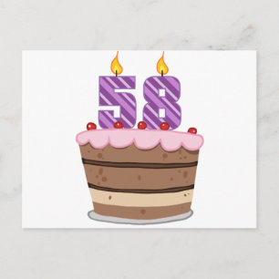 Alter 58 auf Geburtstagskuchen Postkarte