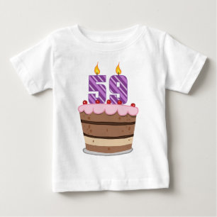 Alter 59 auf Geburtstagskuchen Baby T-shirt