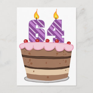 Alter 64 auf Geburtstagskuchen Postkarte