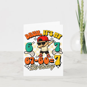 Alter 67-60=7 7. Geburtstag cooler Junge Dabbing-P Karte